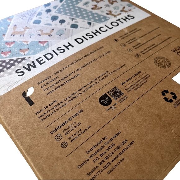 Swedish Dishcloths Reusable Assortment (12 Pack) - Fox Forest Print Housewears - Picture 4 of 5